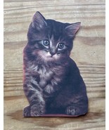Vintage Hallmark Expressions Die Cut Cat Shaped Tabby Kitten Birthday Card - £4.64 GBP