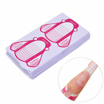 20 Nail Art Pink Guide Forms Acrylic/UV Gel Tips Extensions Manicure Stickers - £2.74 GBP