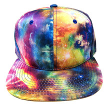 Tie Dye Galaxy All Over Print Snapback Hat Cap Adjustable Space Universe Retro - £9.21 GBP
