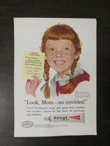 Vintage 1958 Crest Tooth Paste Norman Rockwell Kids Full Page Original Ad A2 - $6.64
