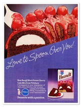 Pillsbury Bundt Black Forest Cherry Cake Mix Vintage 1985 Print Magazine Food Ad - £7.77 GBP