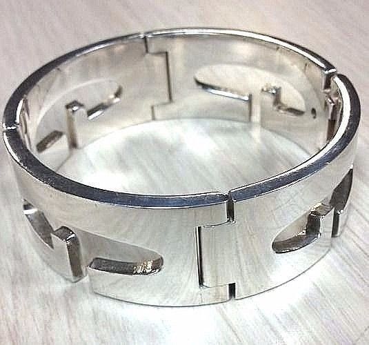 Primary image for GUCCI BRACELET G Logo 7"  85.7 Grams of Sterling Silver .925