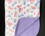 Small Wonders Baby Blanket Butterfly Pink Purple Sherpa - $39.99