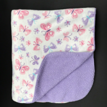 Small Wonders Baby Blanket Butterfly Pink Purple Sherpa - £31.46 GBP