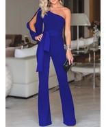 Euro Solid One Shoulder Female Jumpsuit - $46.95
