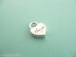 Tiffany &amp; Co Silver I LOVE YOU Heart Padlock Charm Pendant Gift Love Script - £318.14 GBP
