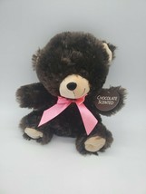 Dandee Plush Chocolate Scented Bear 13 Inch Brown Super Soft Pink Bow Ki... - £13.40 GBP