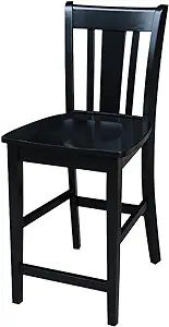 Ic I I San Remo Counter Height, 24-Inch, Black Finish Stool - £177.56 GBP