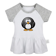 Cartoon penguin Newborn Baby Girls Dress Toddler Infant 100% Cotton Clothes - £10.45 GBP