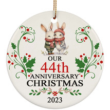 Our 44th Anniversary 2023 Ornament Gift 44 Years Christmas Cute Rabbit Couple - £11.06 GBP