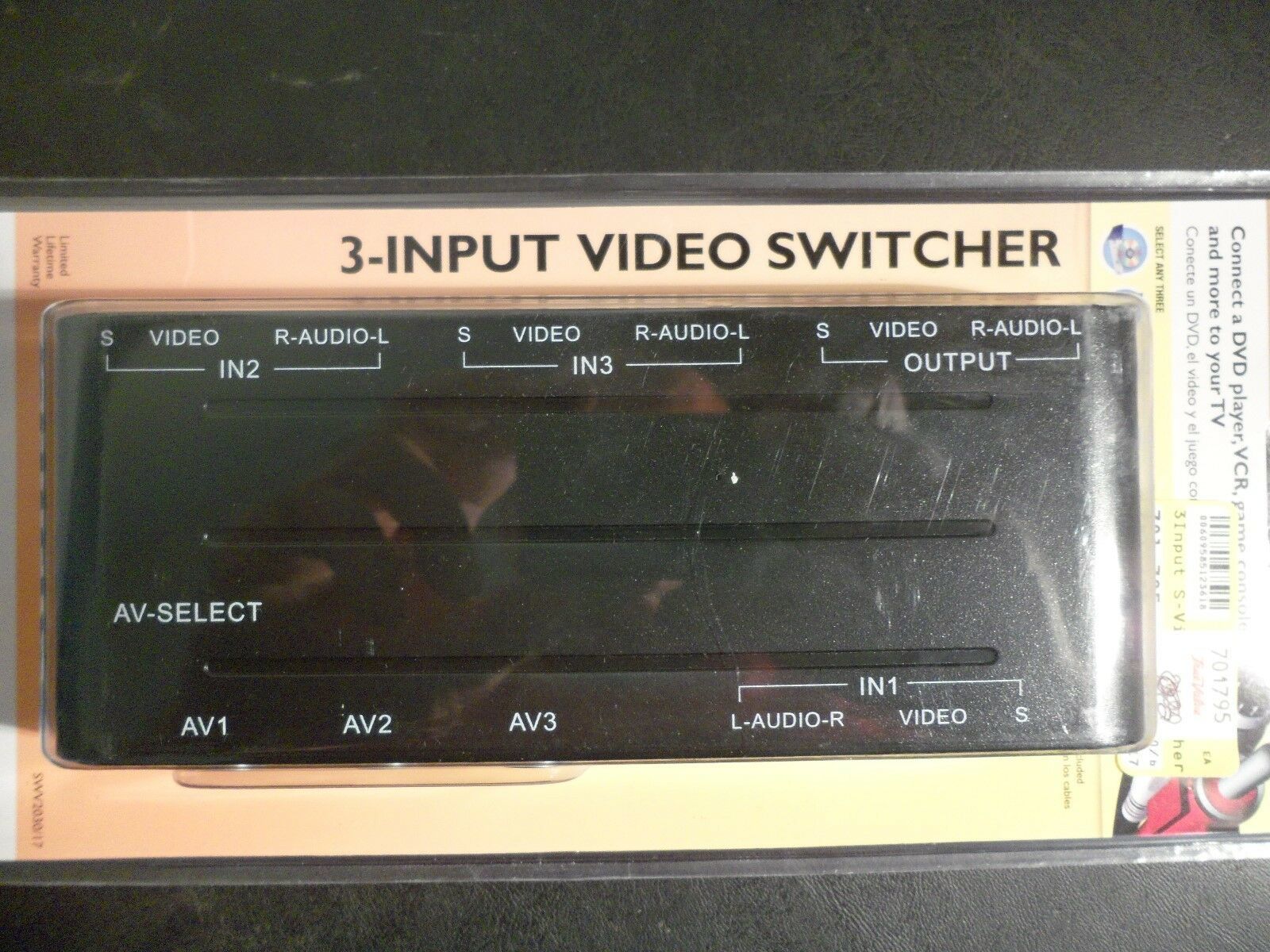 Philips SWV2030/17 3-WAY AV Selector 3-Input Video Switcher New - $7.43