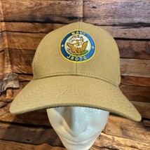 Navy JROTC Hat Tan Adjustable Strapback Baseball Cap Naval Ship Eagle Crest - $13.99