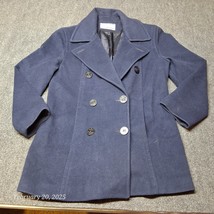 Vintage Mackintosh New England Wool Coat Women Size 38 Navy Blue Overcoat - $37.02