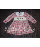 NEW Boutique Christmas Poinsettia Girls Smocked Embroidered Dress - £4.46 GBP+