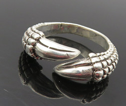 925 Sterling Silver - Vintage Shiny Bird Claw Large Bypass Ring Sz 14 - RG9420 - £38.58 GBP