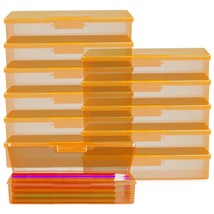 Clear Pencil Box,12 Pack Large Capacity Pencil Box, Office Supplies Storage Orga - £30.66 GBP