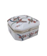 Vtg Neiman Marcus Floral Trinket Box Porcelain and Metal Made in Japan - $485.34 MXN