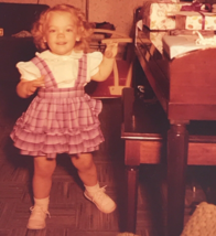 VTG 1950s Smiling Girl Near Piano Glass Plate Photo Slide Magic Lantern - £9.74 GBP