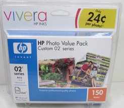 HP Photo Value Pack 02 6 Cartidges 150 photo paper Exp 2007 Vivera Photosmart - £17.45 GBP