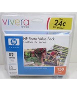 HP Photo Value Pack 02 6 Cartidges 150 photo paper Exp 2007 Vivera Photo... - £17.10 GBP