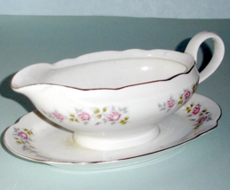 Vintage Cmielow Poland Bella Rose China Gravy Sauce Boat with Oval Stand - £23.38 GBP
