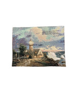 Beautiful Thomas Kinkade Tapestry 33x 26 A Light In The Storm John 8: 12... - $37.63