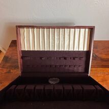 Vintage Nobility Plate Wooden Silverware Chest Purple Felt Lined Flatwar... - $18.81