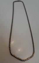 9.25 Sterling Silver Large Box Chain Necklace 18 Grams 17&quot; Made in Italy - £47.77 GBP