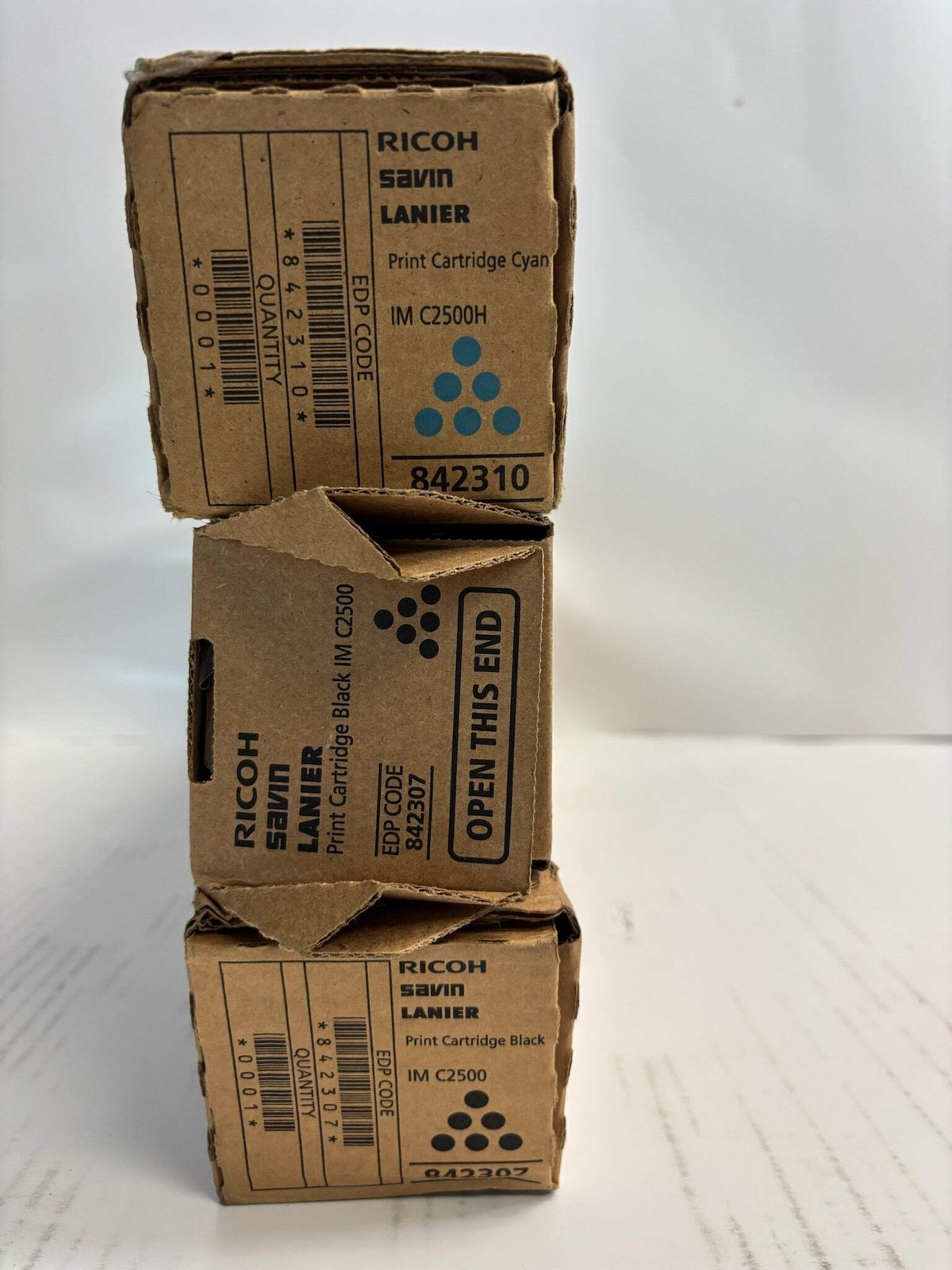 3 New Genuine Ricoh IM C2500H, C2000 Cyan and Black Toners 842307, 842310 Item image 5