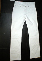 New NWT Womens 25 Designer Helmut Lang Italy Jeans White Boot Cut Leg Button  - £202.97 GBP