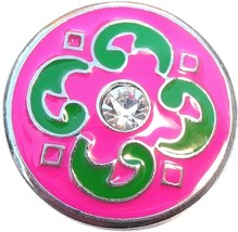 Catalina Pink And Green Snap Charm - £2.35 GBP