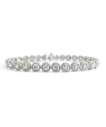 Authenticity Guarantee 
Milgrain Halo Round Diamond Tennis Bracelet 14K ... - £3,842.21 GBP