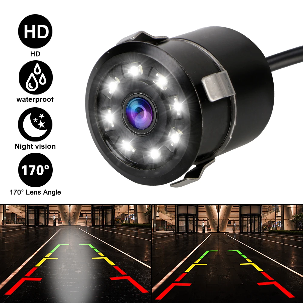 8 LED Car Rear View Camera 170° Night Vision Parking Reversing Monitoring CCD - £7.60 GBP+