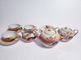 Vtg 14 Pc Hand Painted Tashiro Shoten Japan Tea Set Marked TA in Cherry Blossom - £22.47 GBP