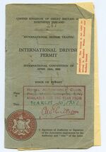 INTERNATIONAL DRIVING PERMIT issued March 1951 * permit no #247 with photo - $12.95