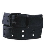 Two Row Black Metal Grommet Adjustable Fit Mens Canvas Belt Black SIZES ... - $13.49