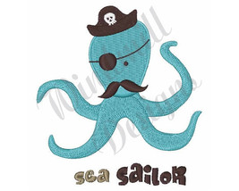 Octopus Pirate - Machine Embroidery Design - £2.74 GBP
