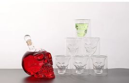 Skull Decanter &amp; Double-Layer Whisky Glass Set  550ml Borosilicate Skul... - $139.00