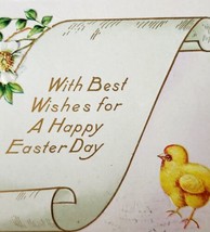 Happy Easter Greeting 1910-19 Postcard Embossed Chick Scroll Floral PCBG6D - $19.99