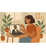 Virtual Therapy Session–Flat Vector Illustration of Online Mental Health... - $0.99