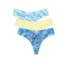 No Boundaries JRS No Show Blooms/Lime/Wash freecut thong panites 3pc siz... - €7,72 EUR