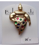 Vintage Bala Booste Chunky Clown Broach 1980s New - $12.99