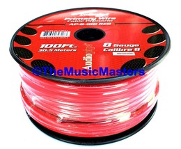 8 Gauge 100ft Red Auto PRIMARY WIRE 12V Auto Wiring Car Power Remote Cable - £29.87 GBP