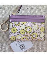 COACH MN Skinny ID Wallet Keychain Floral Print Lily Multi CBL74 NWT - $78.17 CAD