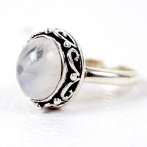 925 Sterling Silver Rainbow Moonstone Handmade Ring SZ H to Y Festive Gift R1017 - £21.93 GBP