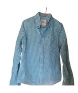 Hollister Shirt Plaid Youth L Large Blue/White Long Sleeve Button Up w/ ... - $17.45 CAD