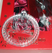 Waterford Ornament Our First Christmas 2013 Swans Heart Crystal Disc1600... - $24.90