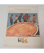 Chef Boy-Ar-Dee Pizza Mix Print Ad 1964 Cheese Pizza with People at a Party - $11.98