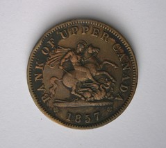 1857 Bank of Upper Canada Dragonslayer 1 penny token - £15.65 GBP