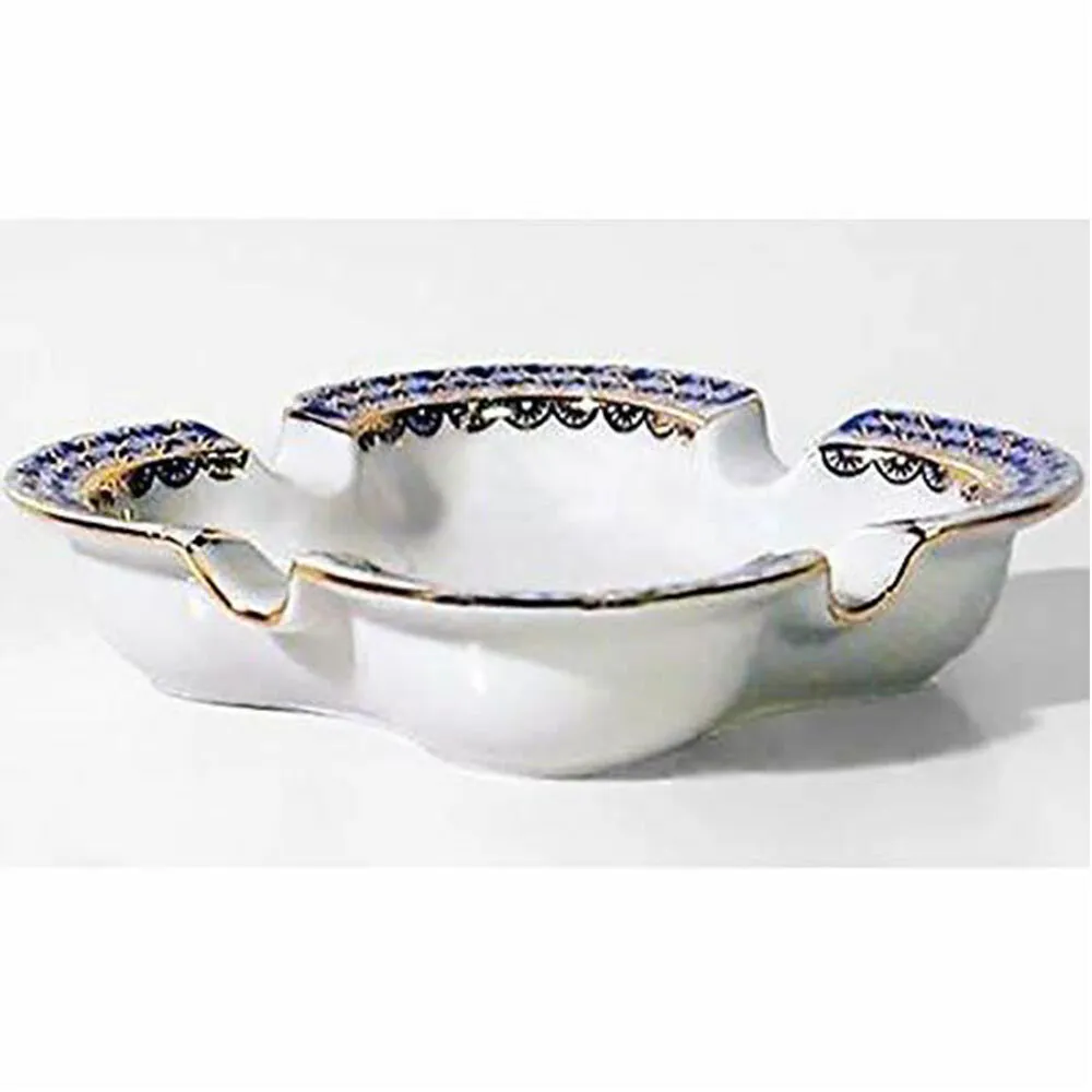 Lomonosov Table Wear Porcelain Cobalt Net Ash Tray 4 Inch - $59.00